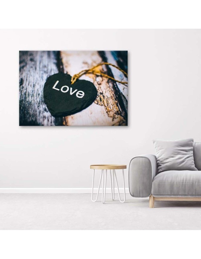 Wall art picture for living room - Heart with Love inscription | FEEBY