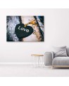 Wall art picture for living room - Heart with Love inscription | FEEBY