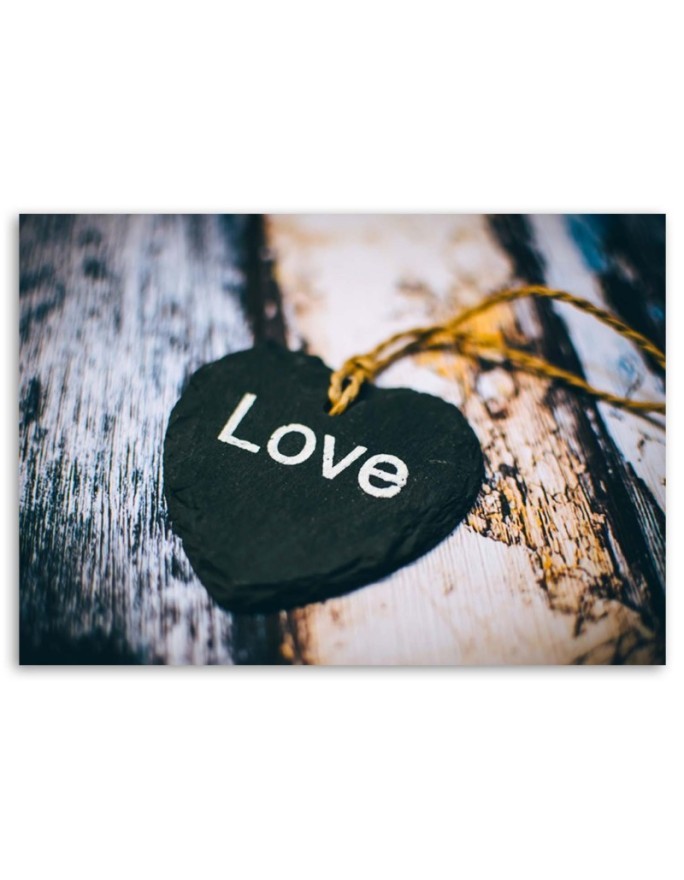Wall art picture for living room - Heart with Love inscription | FEEBY