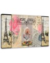 Wall art painting for living room - Postcard from France shabby chic | FEEBY