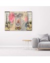 Wall art painting for living room - Postcard from France shabby chic | FEEBY