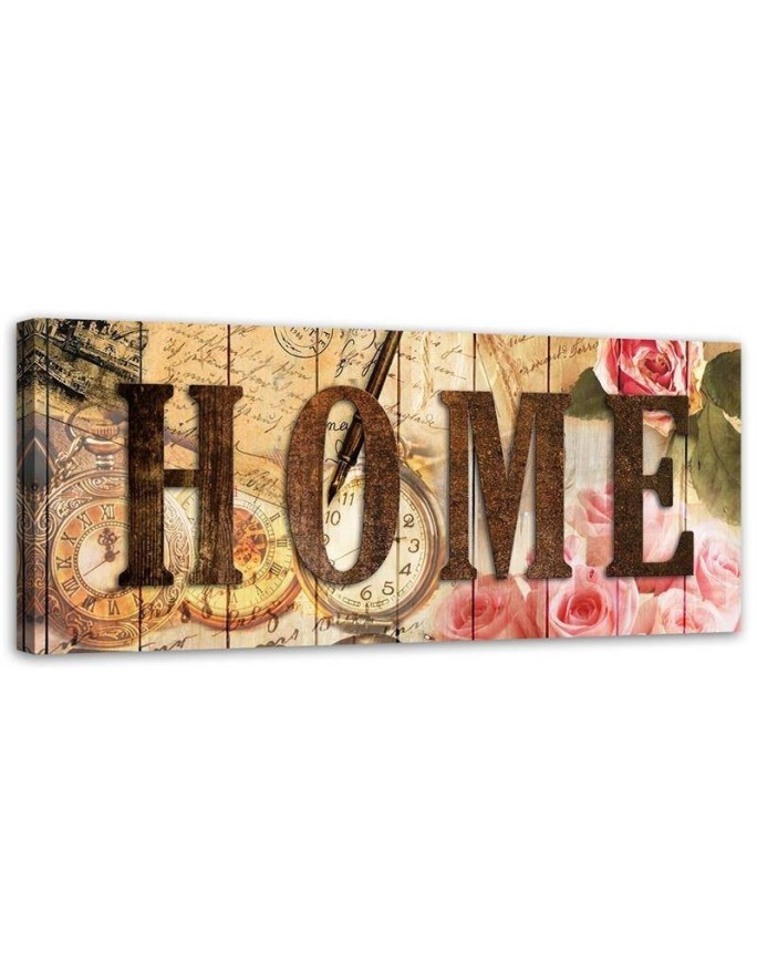 Wall Canvas painting for living room - Home retro inscription | FEEBY