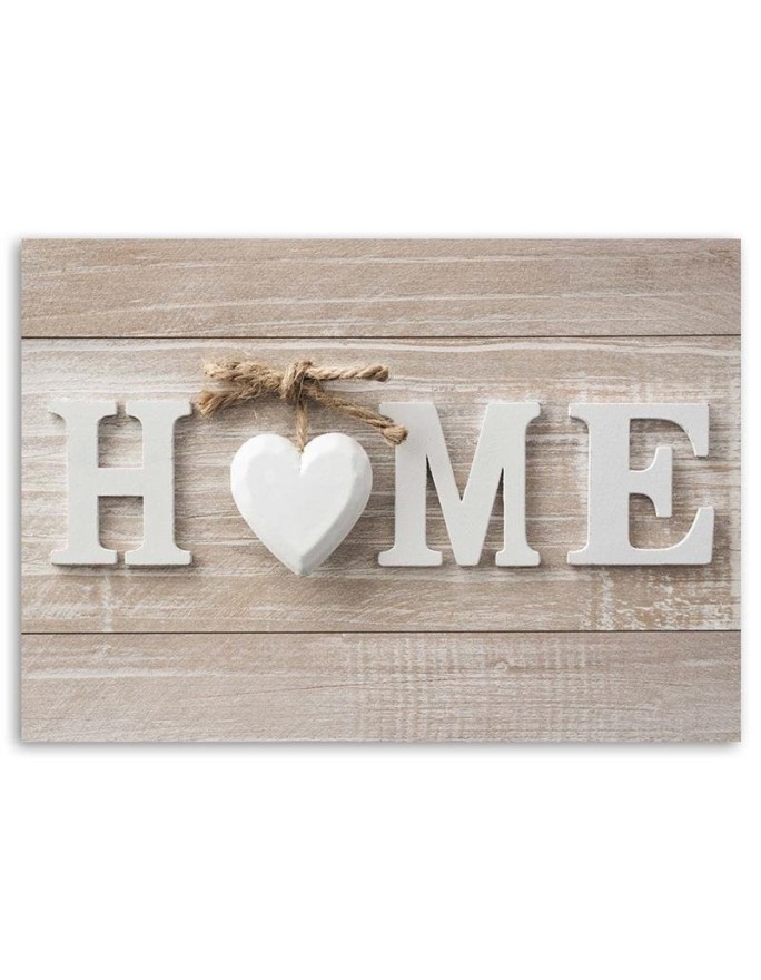 Canvas prints for living room canvas - Home inscription in light tones | FEEBY