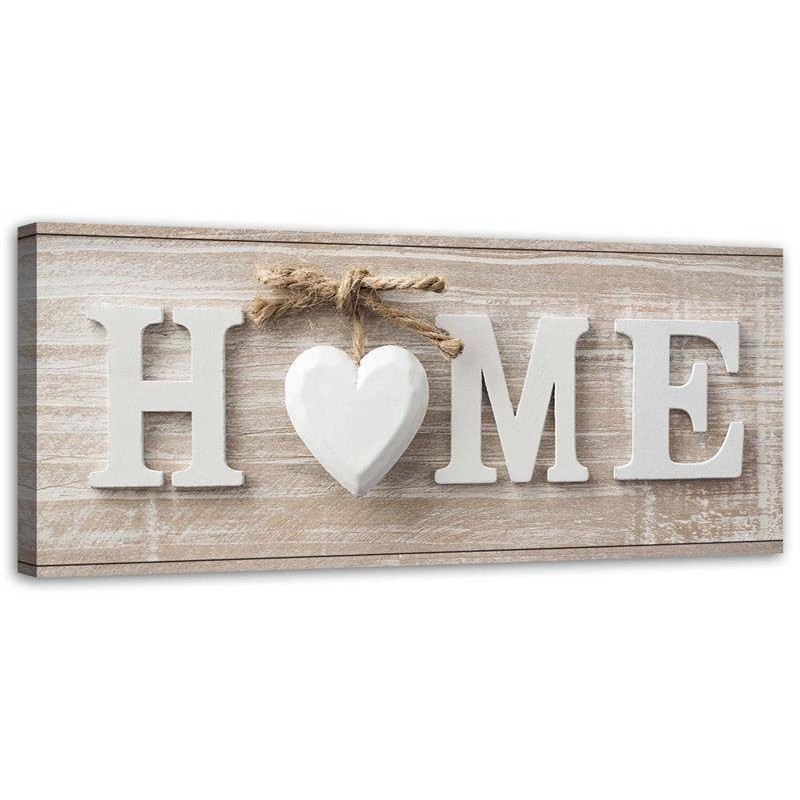 Canvas prints for living room canvas - Home inscription with heart | FEEBY