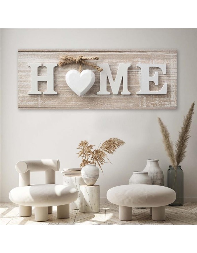 Canvas prints for living room canvas - Home inscription with heart | FEEBY