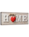 Home Quote with red heart - Decorative Canvas painting | FEEBY