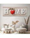 Home Quote with red heart - Decorative Canvas painting | FEEBY