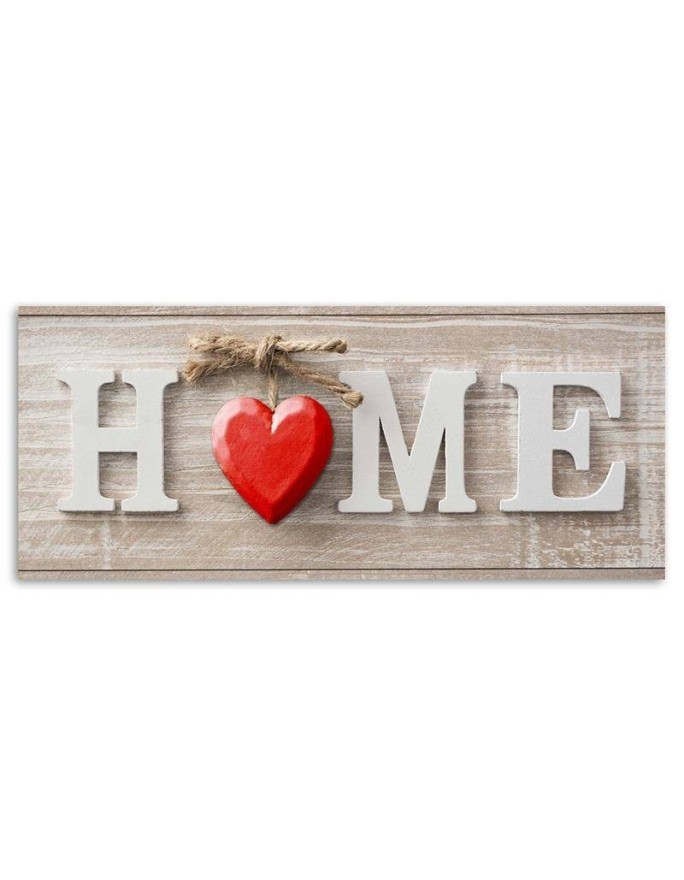 Home Quote with red heart - Decorative Canvas painting | FEEBY