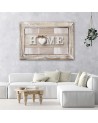 Home quote in light wood with frame - Canvas prints for bedroom | FEEBY