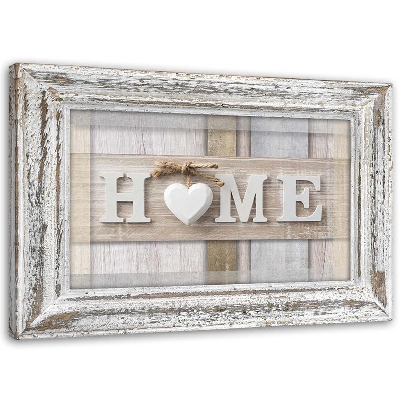 Home Quotes in pastels with a frame - Canvas prints for the bedroom | FEEBY