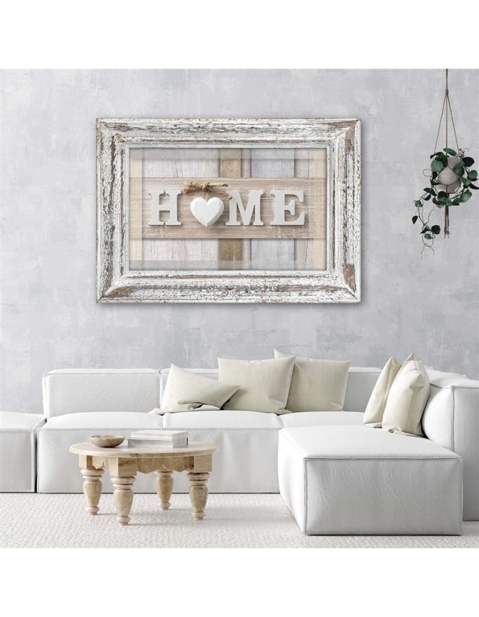 Home Quotes in pastels with a frame - Canvas prints for the bedroom | FEEBY