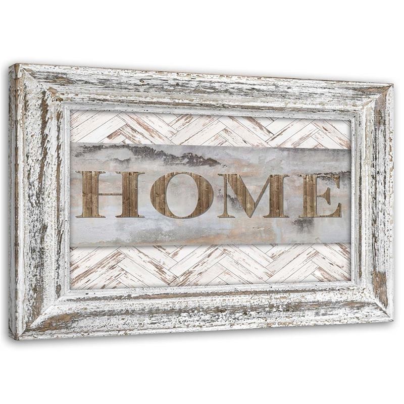 Home quotes in a rustic frame - Canvas prints for the bedroom | FEEBY