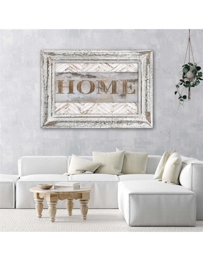 Home quotes in a rustic frame - Canvas prints for the bedroom | FEEBY