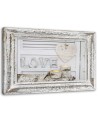 Love inscription and heart in birch tones - Picture on Canvas  for the bedroom | FEEBY