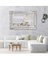 Love inscription and heart in birch tones - Picture on Canvas  for the bedroom | FEEBY
