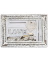 Love inscription and heart in birch tones - Picture on Canvas  for the bedroom | FEEBY