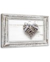 Braided heart with bow wood - Canvas print | FEEBY