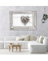 Braided heart with bow wood - Canvas print | FEEBY