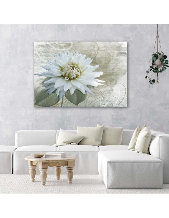 White vintage flower - Canvas print | FEEBY