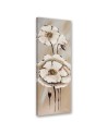 White painted flowers - Canvas print for the living room | FEEBY
