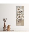 White painted flowers - Canvas print for the living room | FEEBY