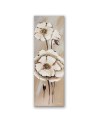 White painted flowers - Canvas print for the living room | FEEBY