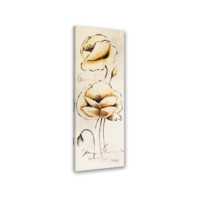 Gold Canvas painted flowers - Canvas print for the living room | FEEBY