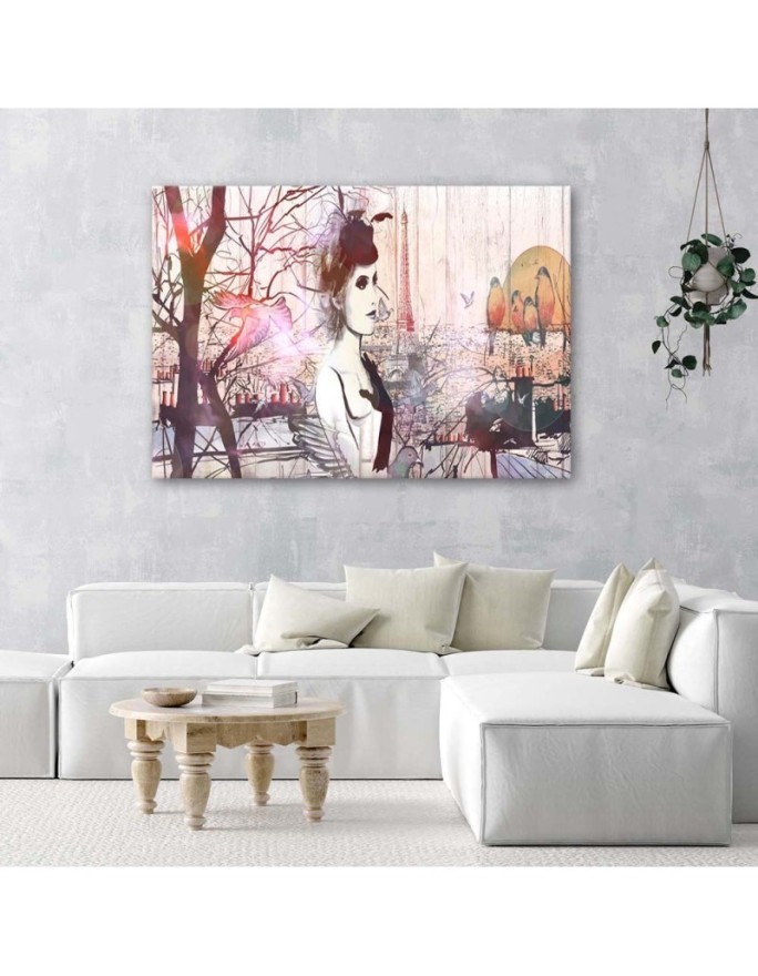 Woman in France - Canvas print for the living room | FEEBY
