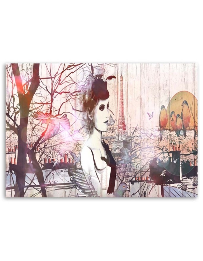 Woman in France - Canvas print for the living room | FEEBY