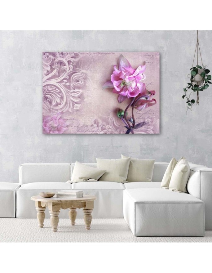 Flower and plant motif - Canvas print for the bedroom | FEEBY