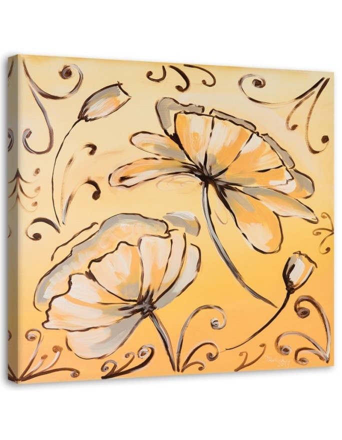 Yellow flowers - Canvas print for the bedroom | FEEBY