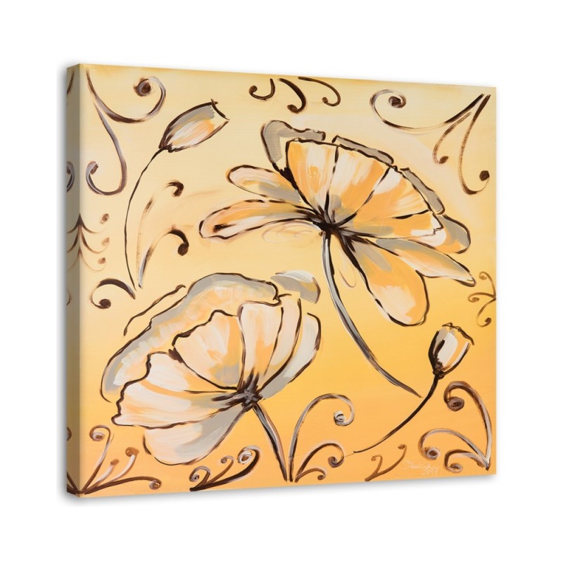 Yellow flowers - Canvas print for the bedroom | FEEBY