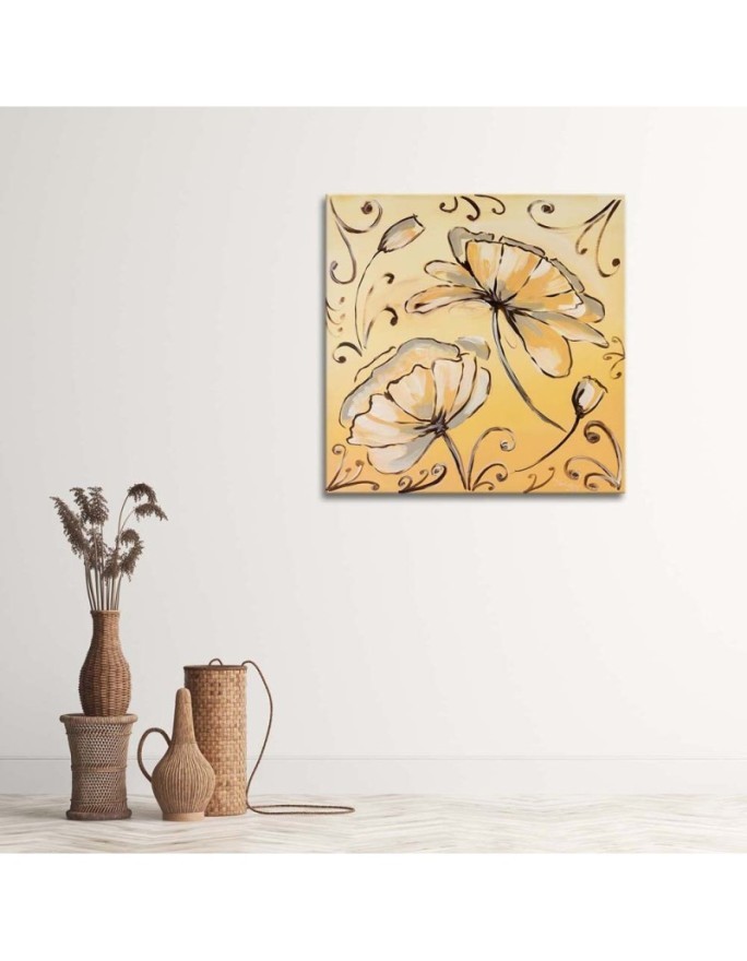 Yellow flowers - Canvas print for the bedroom | FEEBY