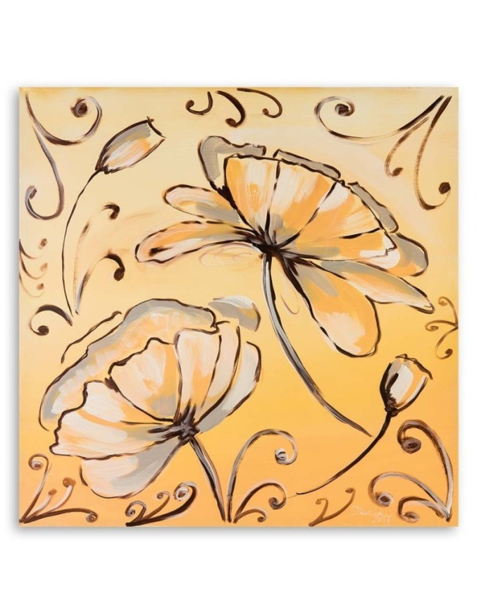 Yellow flowers - Canvas print for the bedroom | FEEBY