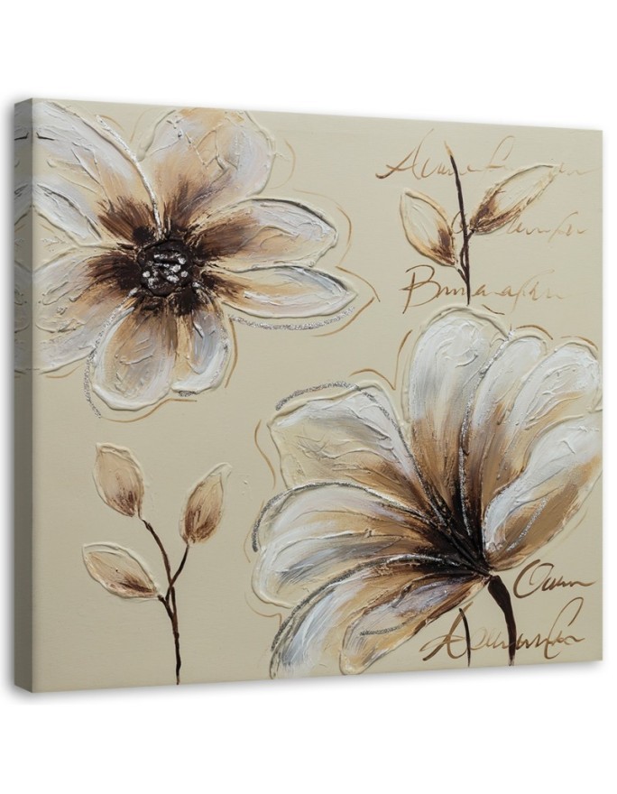 Painted flowers - Canvas print for the bedroom | FEEBY