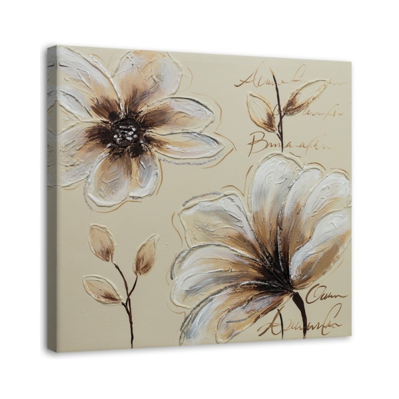 Painted flowers - Canvas print for the bedroom | FEEBY