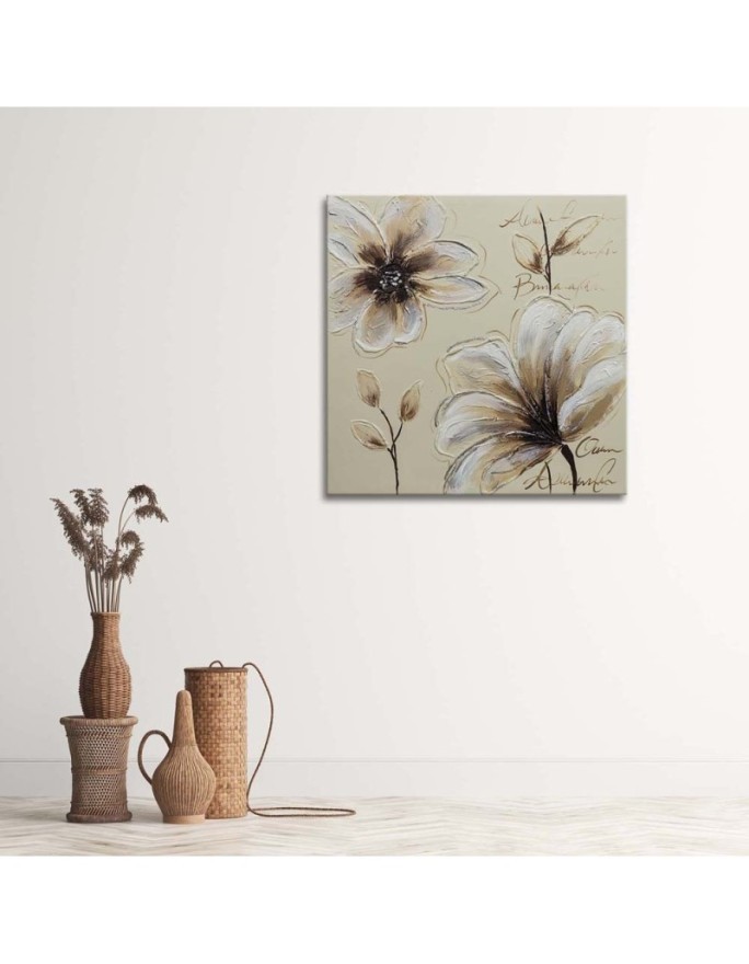 Painted flowers - Canvas print for the bedroom | FEEBY