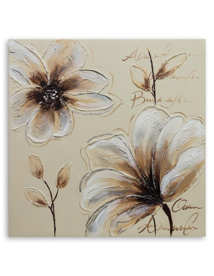 Painted flowers - Canvas print for the bedroom | FEEBY