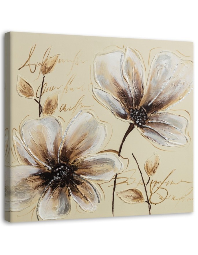 Painted flowers - Canvas print for the living room. High quality  | FEEBY