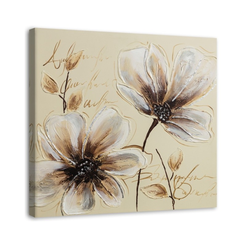 Painted flowers - Canvas print for the living room. High quality  | FEEBY