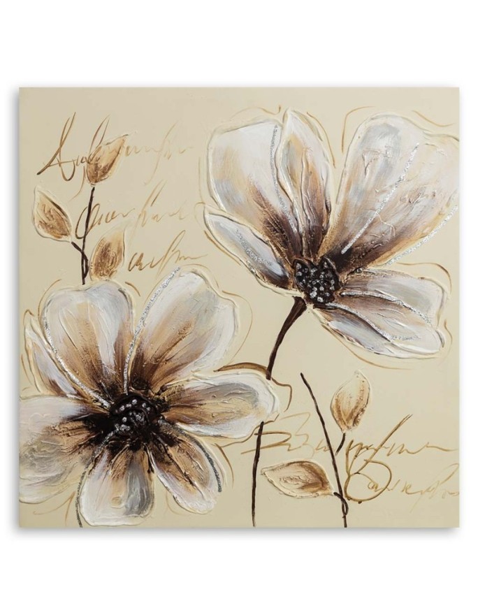 Painted flowers - Canvas print for the living room. High quality  | FEEBY