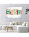 Home inscription - Canvas print for the living room | FEEBY