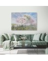 Blossoming tree in a meadow landscape Canvas print for living room | FEEBY