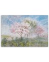 Blossoming tree in a meadow landscape Canvas print for living room | FEEBY