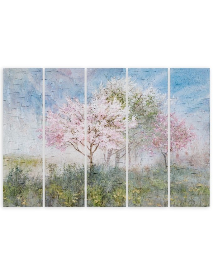 Blossoming tree in the meadow old - Wall painting for living room | FEEBY