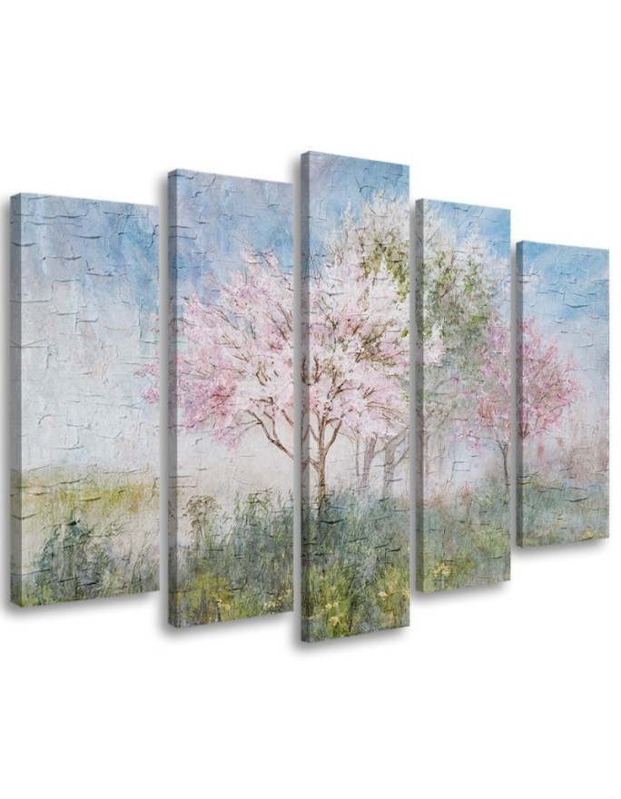 Flowering tree in the meadow old - Wall painting for the living room | FEEBY