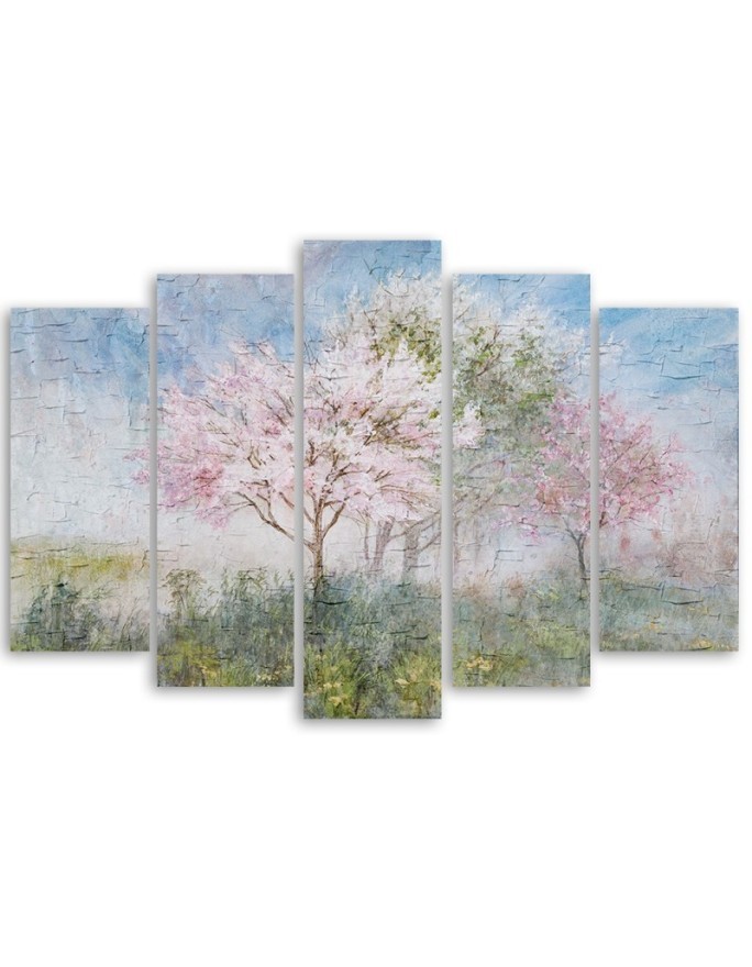 Flowering tree in the meadow old - Wall painting for the living room | FEEBY