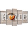 Decorative Canvas painting - Home inscription with orange 5 Piece | FEEBY