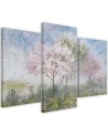 Decorative 3 piece Canvas painting - Flowering tree on an old meadow | FEEBY