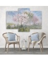Decorative 3 piece Canvas painting - Flowering tree on an old meadow | FEEBY